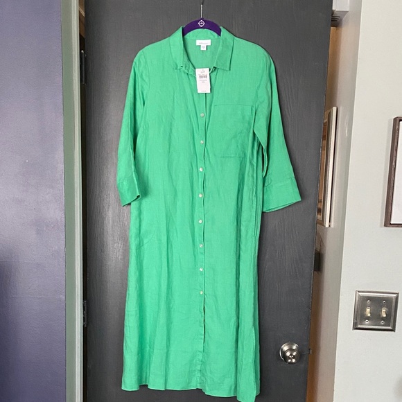 J. Jill Dresses & Skirts - J. Jill Vibrant Green Button-Up Dress